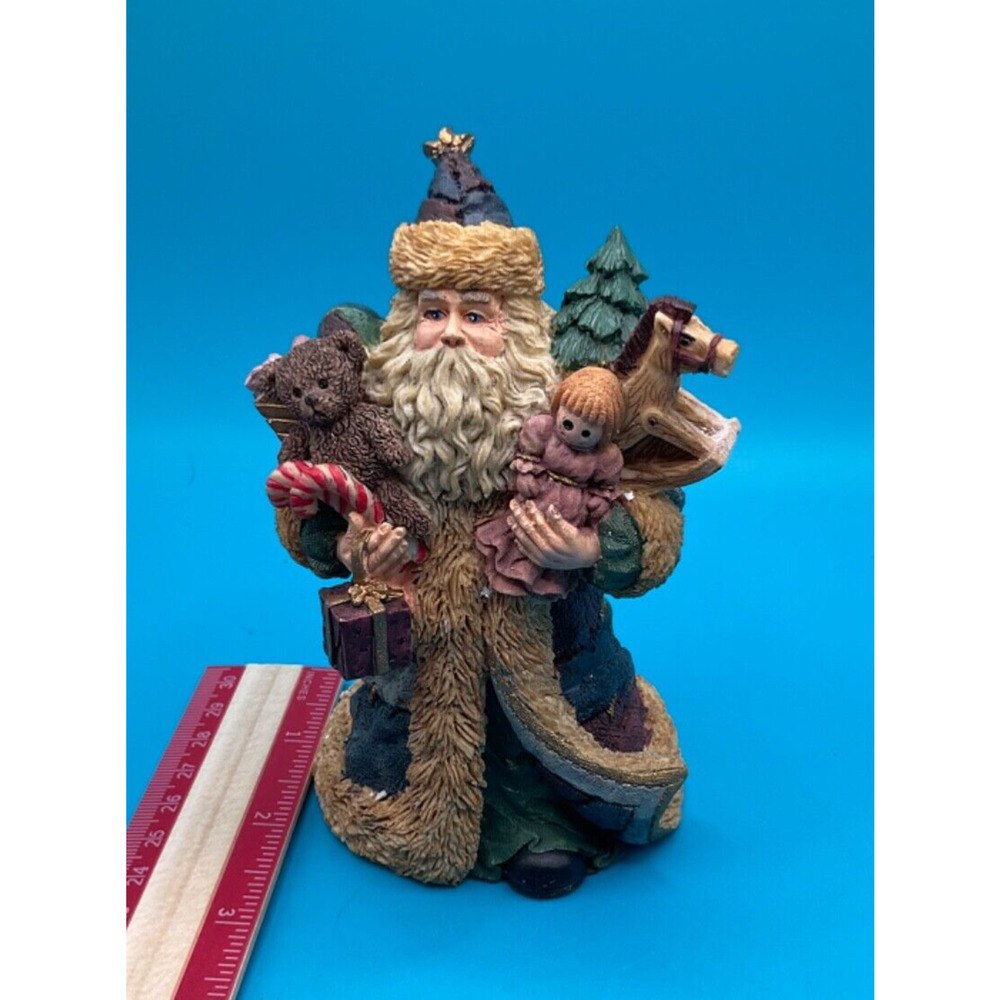 5" Santa‎ Figurine Vintage Polyresin JCP China Original Box Worn/Blemished